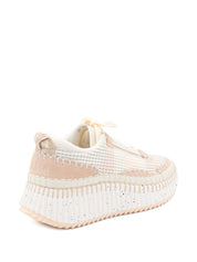 Chloé Sneakers Beige — Woven Blush‑Pink Luxe