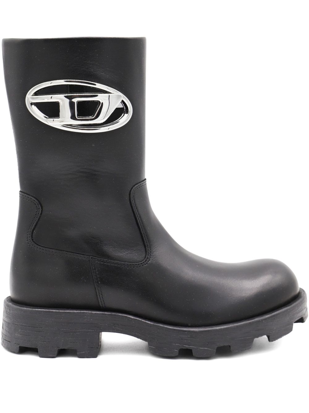 Bottes Diesel en cuir noir style motard