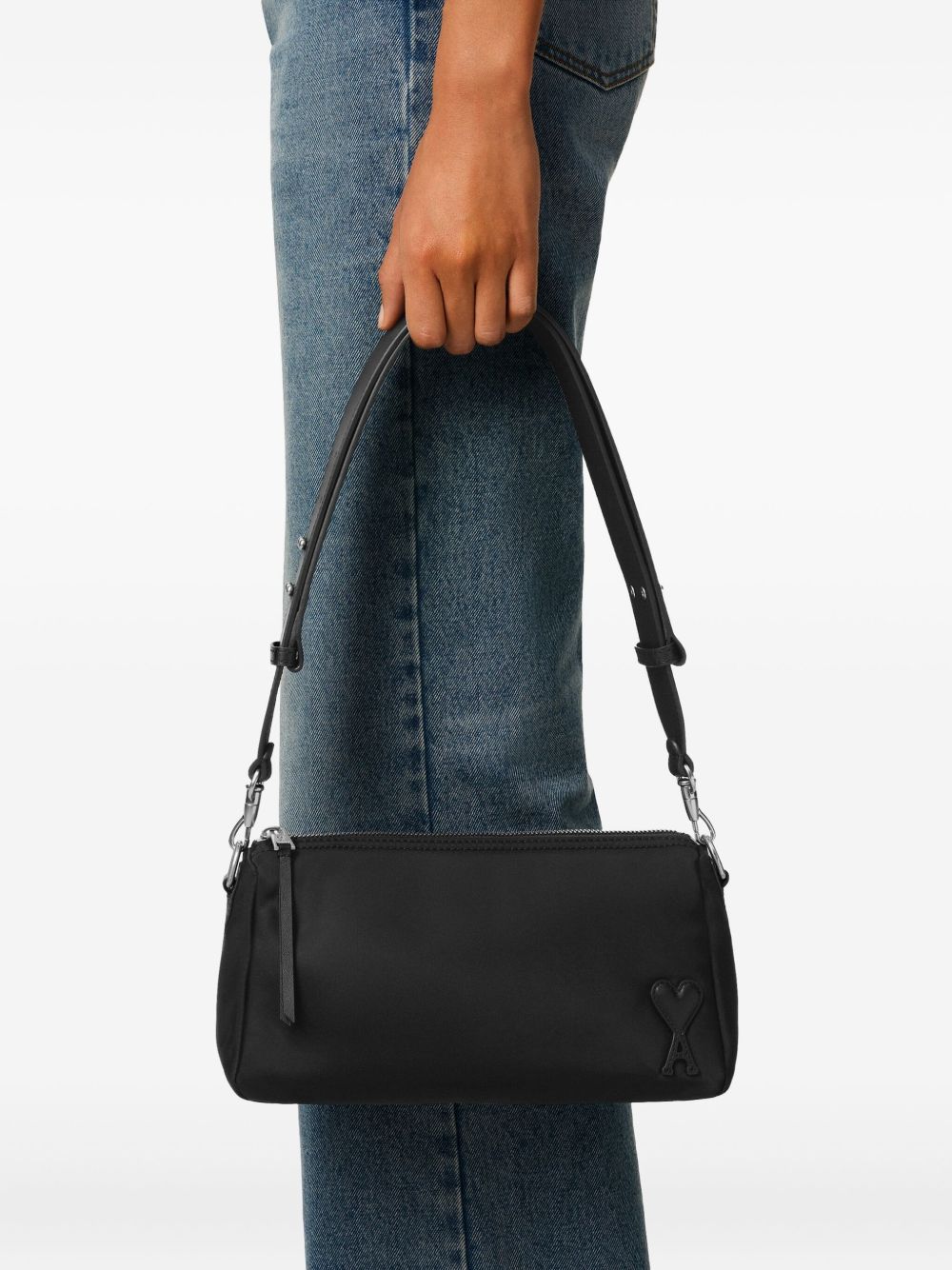 Ami Paris Bags Black nylon and canvas mini bag