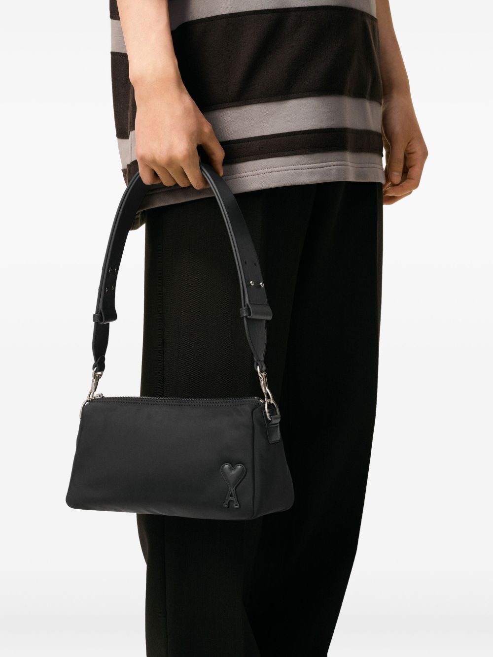 Ami Paris Bags Black nylon and canvas mini bag
