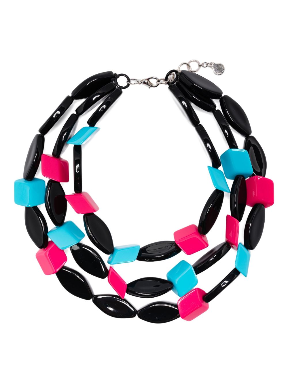 EMPORIO ARMANI EXCLUSIVE Bijoux Black necklace with geometric beads