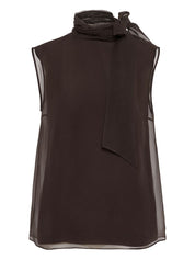 Brunello Cucinelli Brown Silk Tank — Layered Luxury