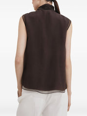 Brunello Cucinelli Brown Silk Tank — Layered Luxury