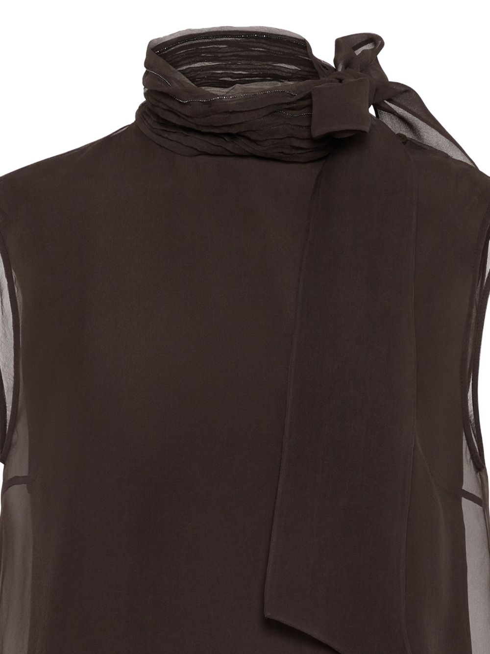 Brunello Cucinelli Brown Silk Tank — Layered Luxury