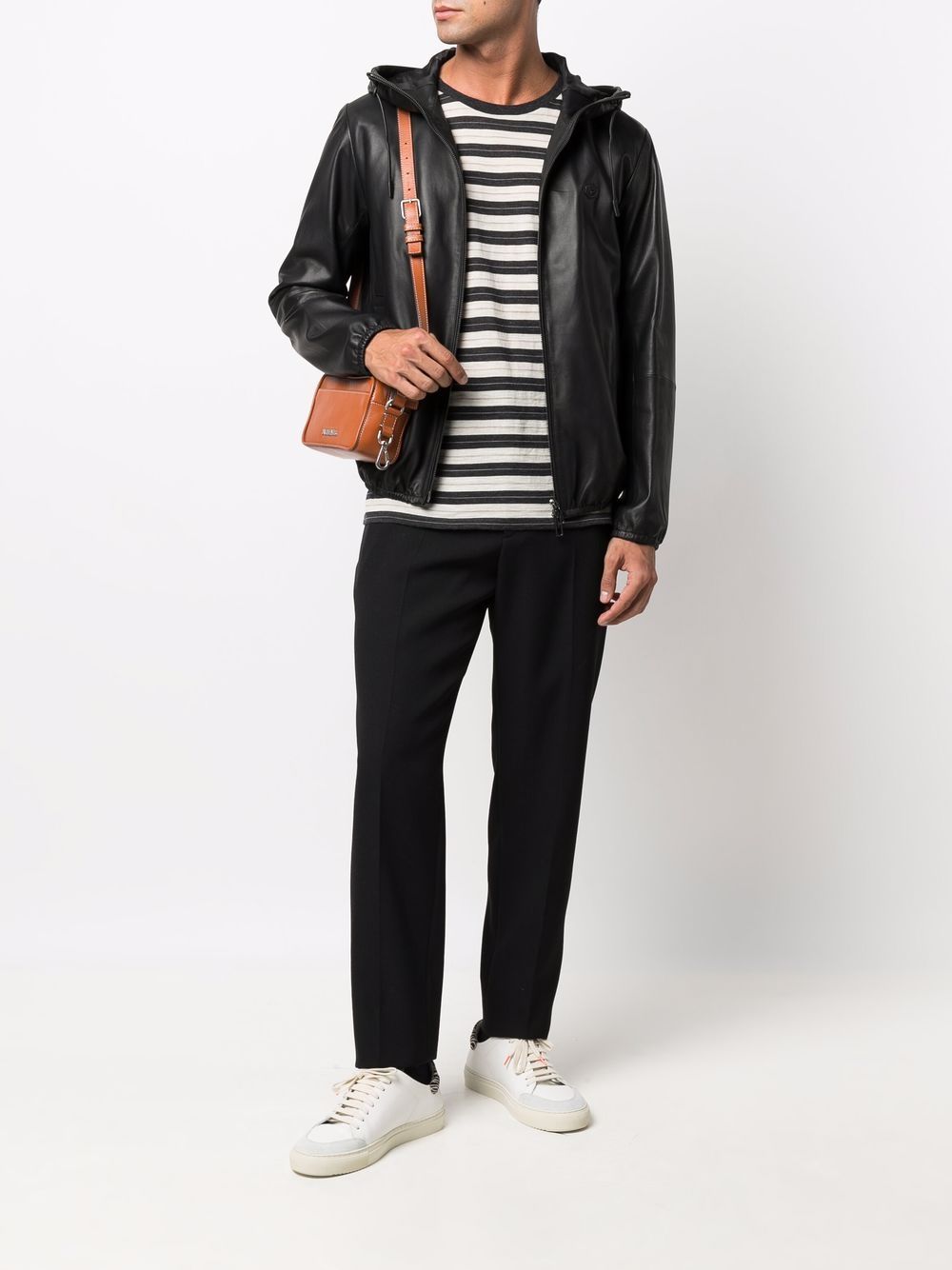 Emporio Armani Jackets Black silk nylon leather