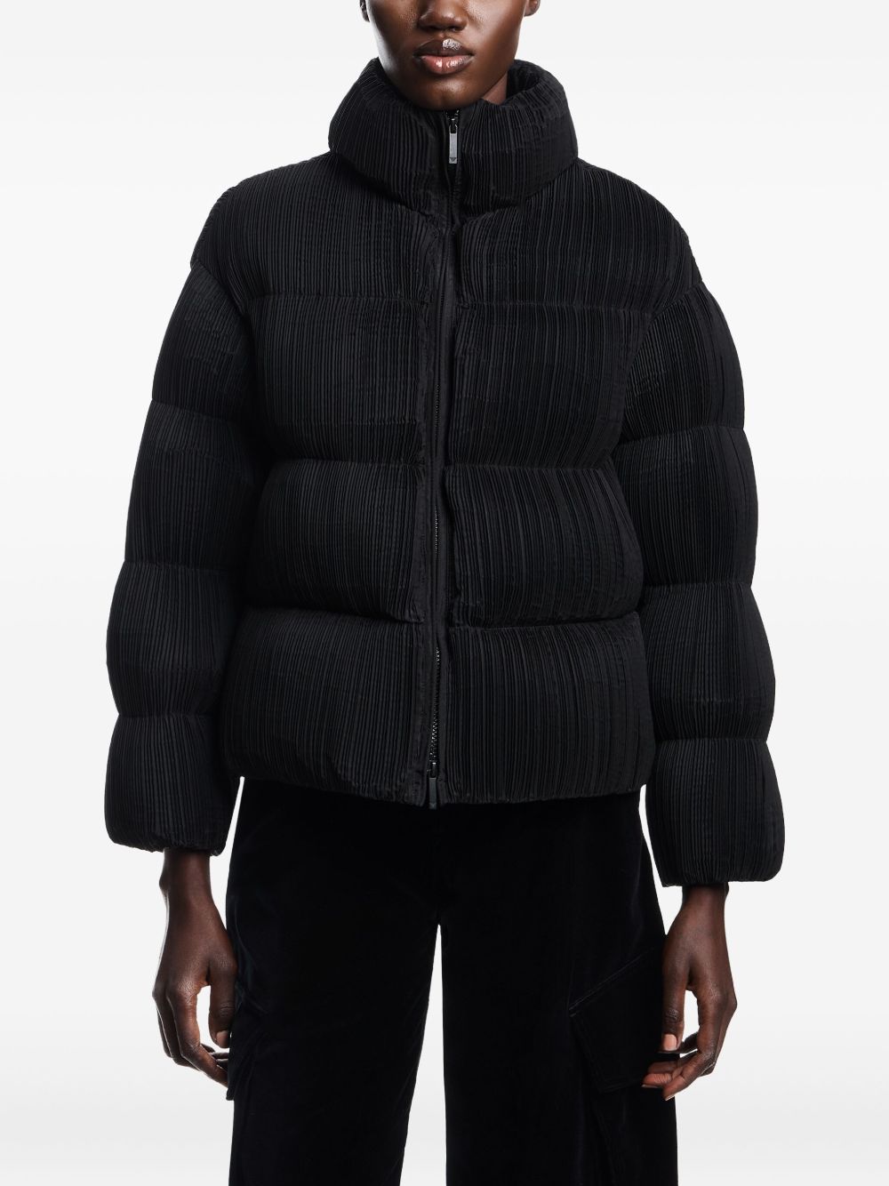Emporio Armani Black Puffer Coat — Short Down Jacket