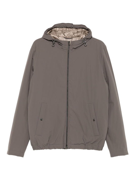 Herno Coats Brown — Men's Luxury Hooded Jacket
