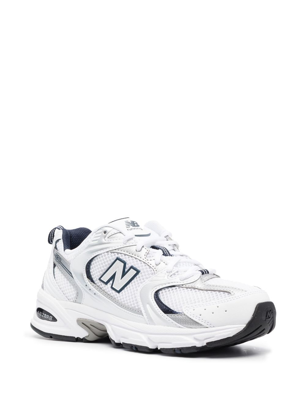Baskets New Balance en maille blanche et similicuir