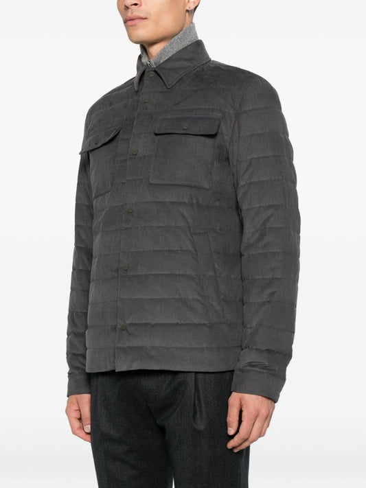 Herno Grey Quilted Coat — Lightweight Men's Jacket