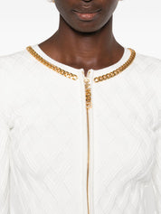 Ivory Cropped Cardigan — Elisabetta Franchi Sweater