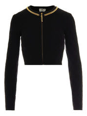 Black Cropped Cardigan — Elisabetta Franchi Sweater