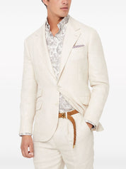 Brunello Cucinelli Jackets Beige silk and nylon linen