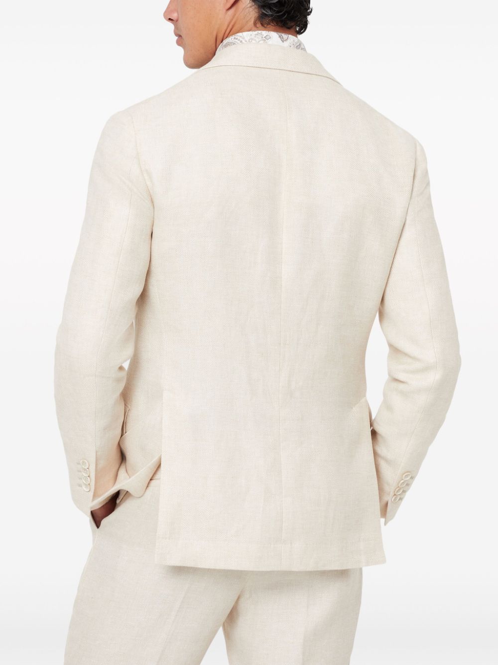 Brunello Cucinelli Jackets Beige silk and nylon linen