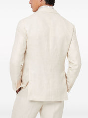Brunello Cucinelli Jackets Beige silk and nylon linen