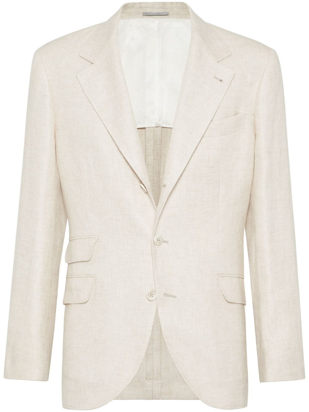 Brunello Cucinelli Jackets Beige silk and nylon linen