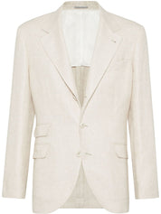 Brunello Cucinelli Jackets Beige silk and nylon linen