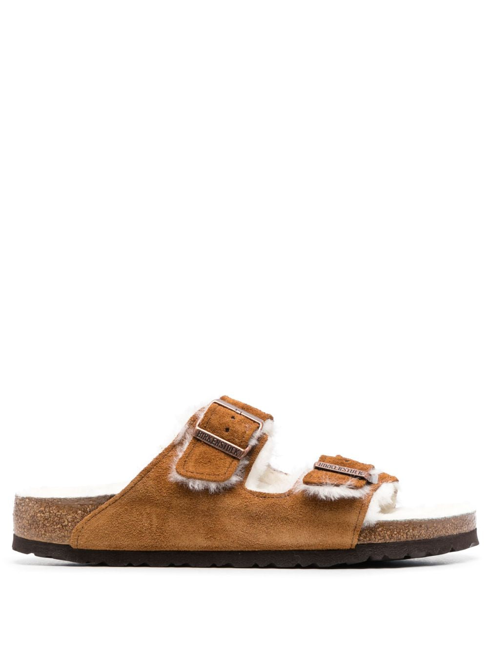 Birkenstock Leather Brown Sandals — Arizona Shearling