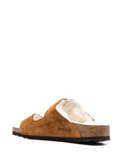Birkenstock Leather Brown Sandals — Arizona Shearling