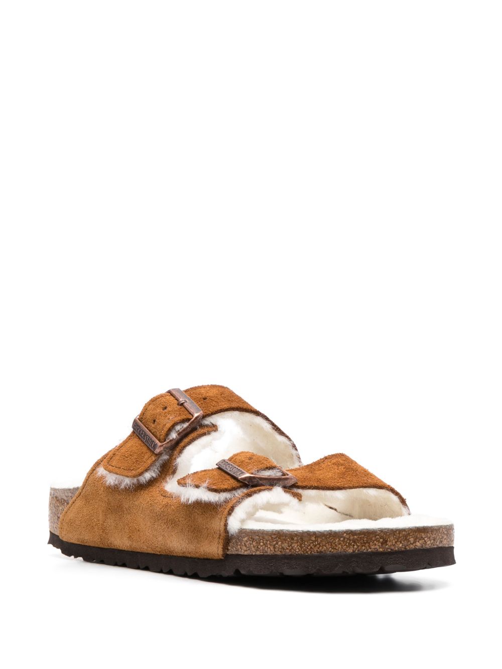 Birkenstock Leather Brown Sandals — Arizona Shearling