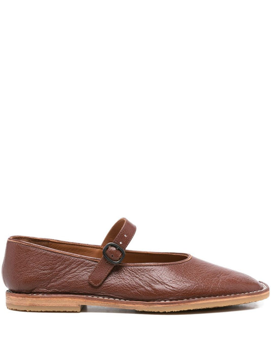 Silk & Nylon Brava Ballets — Brown Flat Shoes for Women