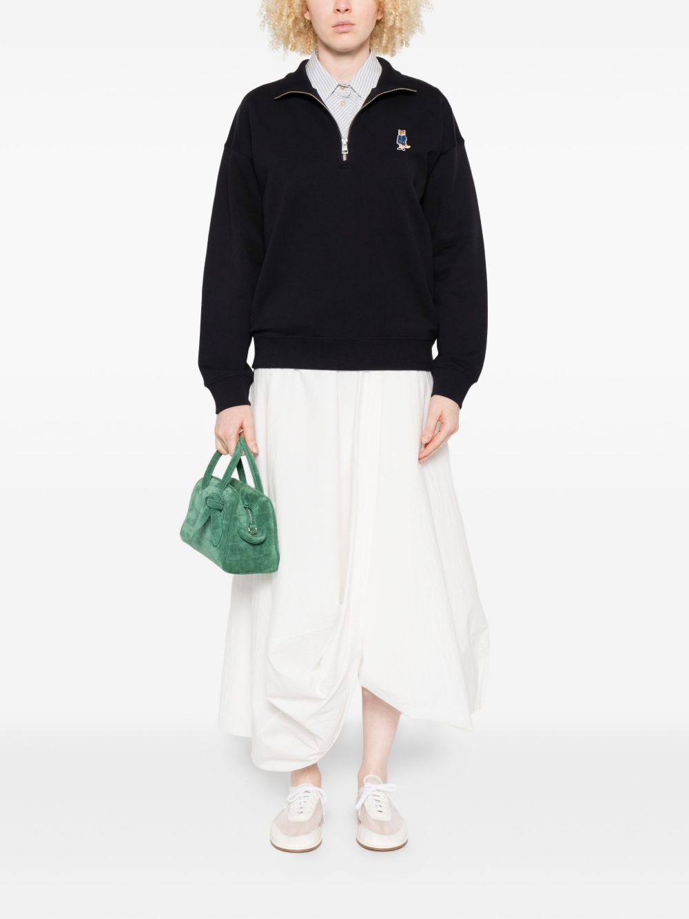 Maison Kitsuné Black Cotton-Blend Sweater