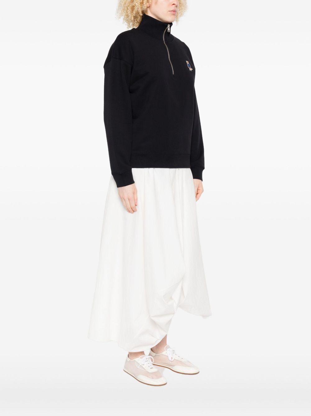 Maison Kitsuné Black Cotton-Blend Sweater