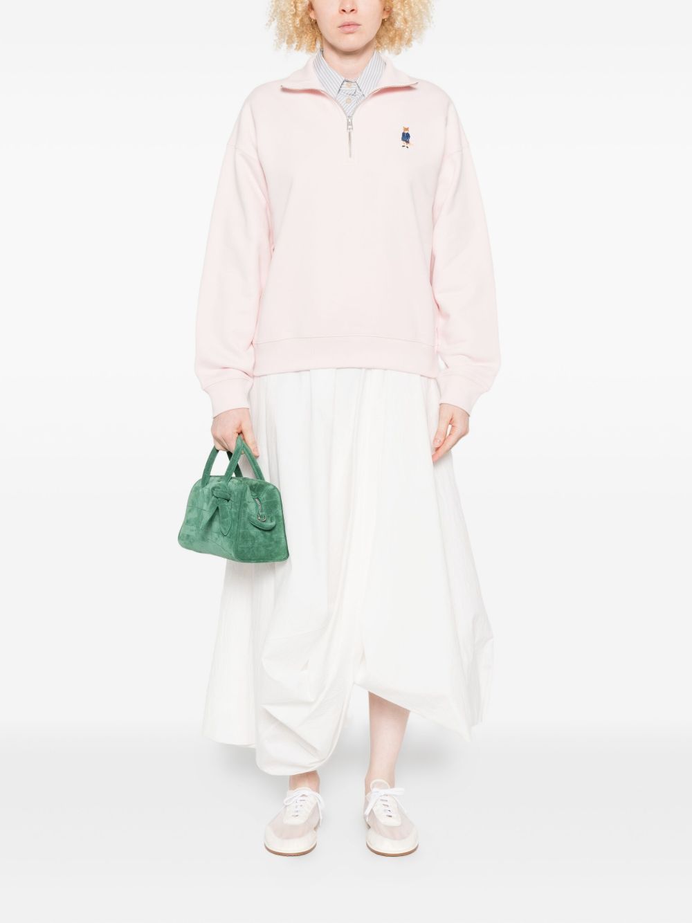 Maison Kitsuné Pink Silk-Blend Sweater