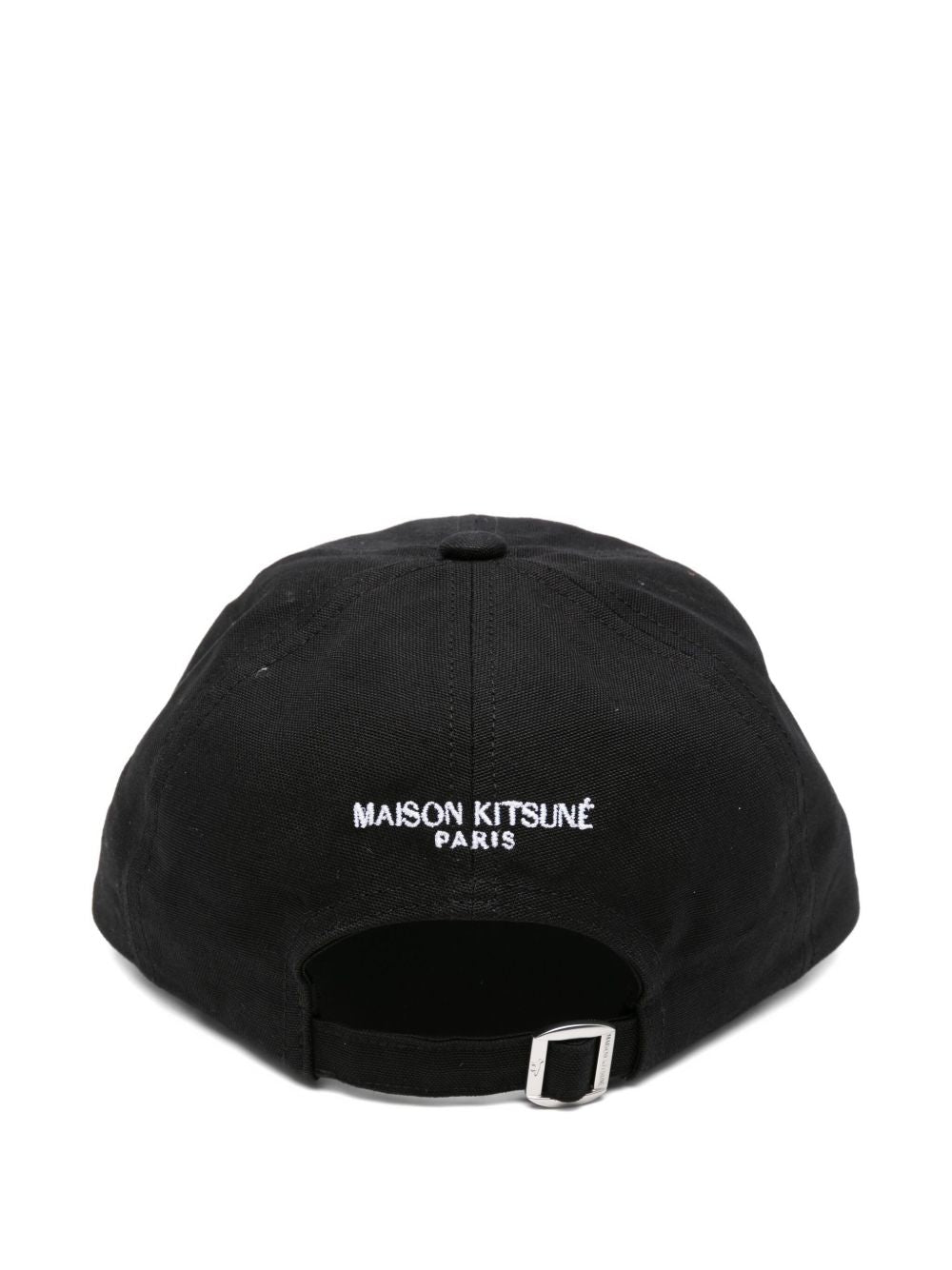 Maison Kitsuné Dressed Fox baseball cap — Black cotton cap