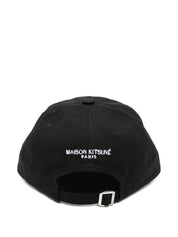 Maison Kitsuné Dressed Fox baseball cap — Black cotton cap