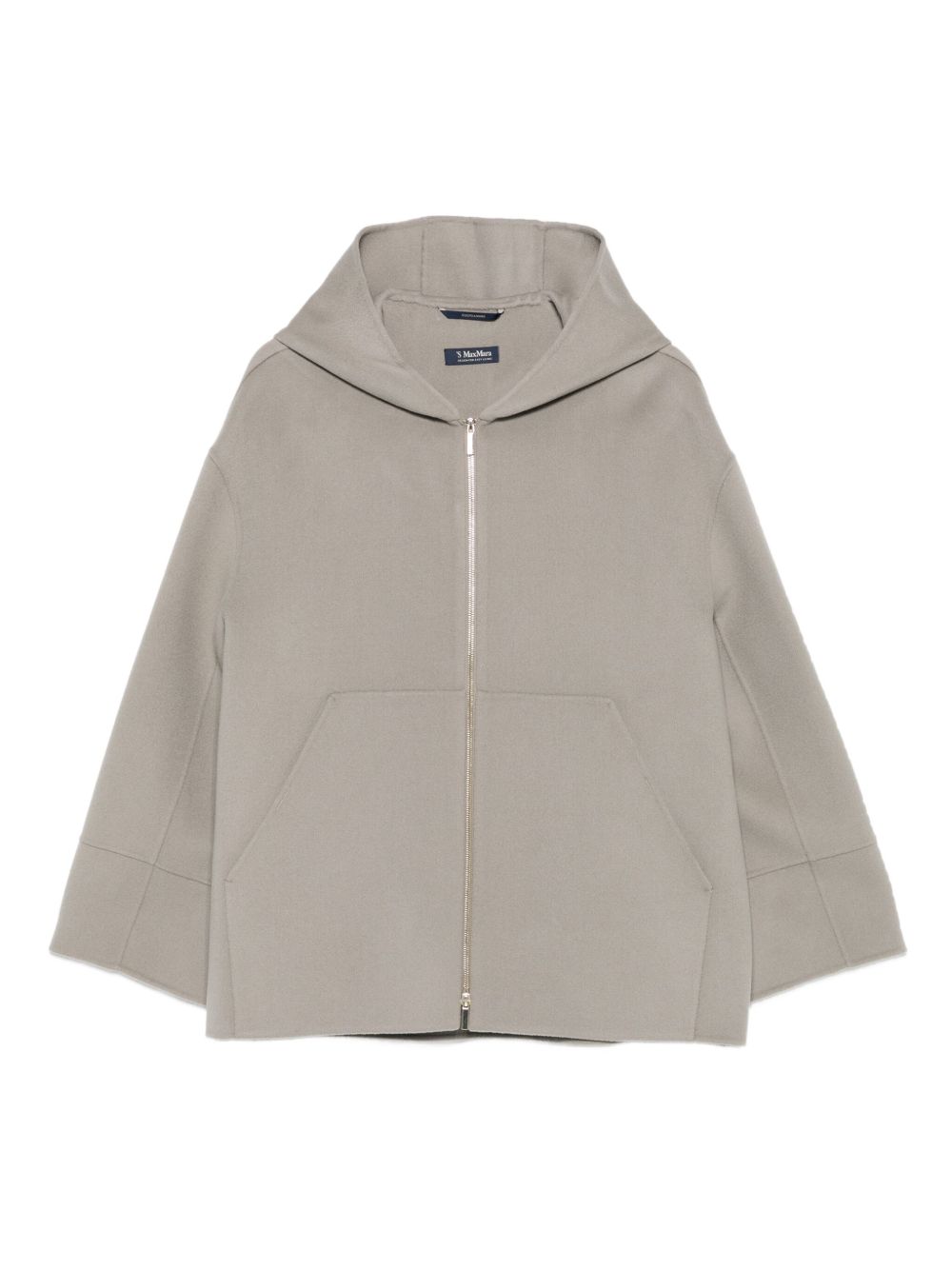 S Max Mara Grey Coat — Silk & Nylon Wool Parka