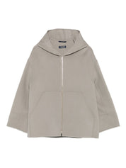 S Max Mara Grey Coat — Silk & Nylon Wool Parka