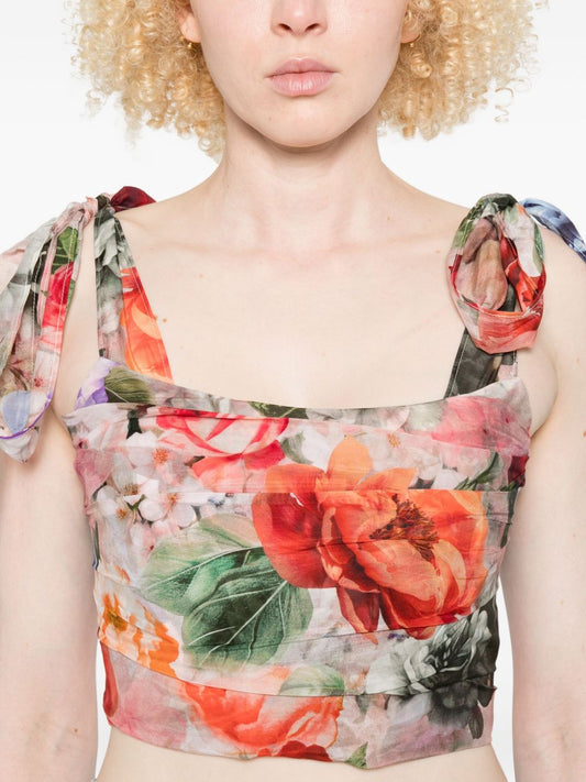 Alice + Olivia MultiColour Silk & Nylon Bustier Top