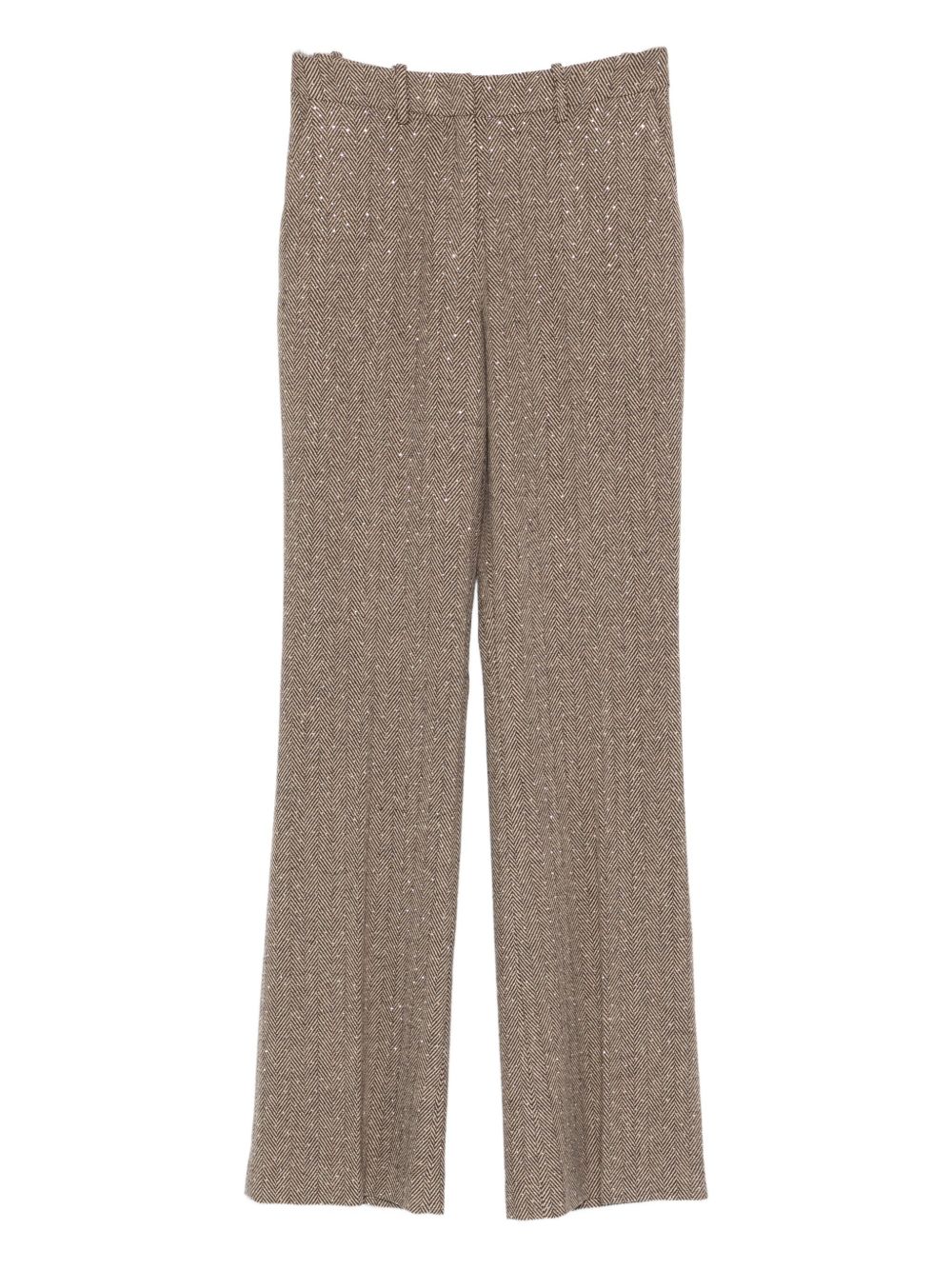 Pantalon Ermanno Firenze en nylon et soie marron