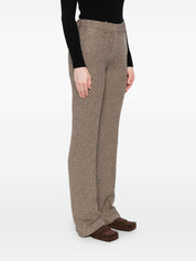 Pantalon Ermanno Firenze en nylon et soie marron
