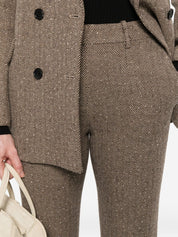 Pantalon Ermanno Firenze en nylon et soie marron