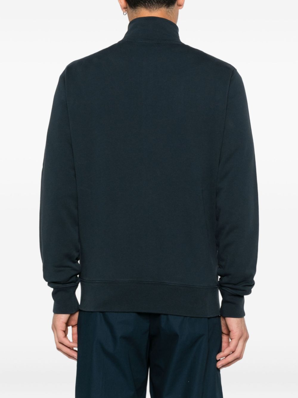 Maison Kitsuné MAISON KITSUNE' Sweaters Blue cotton zipped sweatshirt