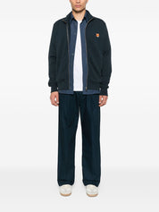 Maison Kitsuné MAISON KITSUNE' Sweaters Blue cotton zipped sweatshirt