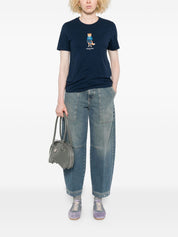 Maison Kitsuné Blue Cotton T‑Shirt — Silk & Nylon Dressed Fox