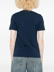 Maison Kitsuné Blue Cotton T‑Shirt — Silk & Nylon Dressed Fox