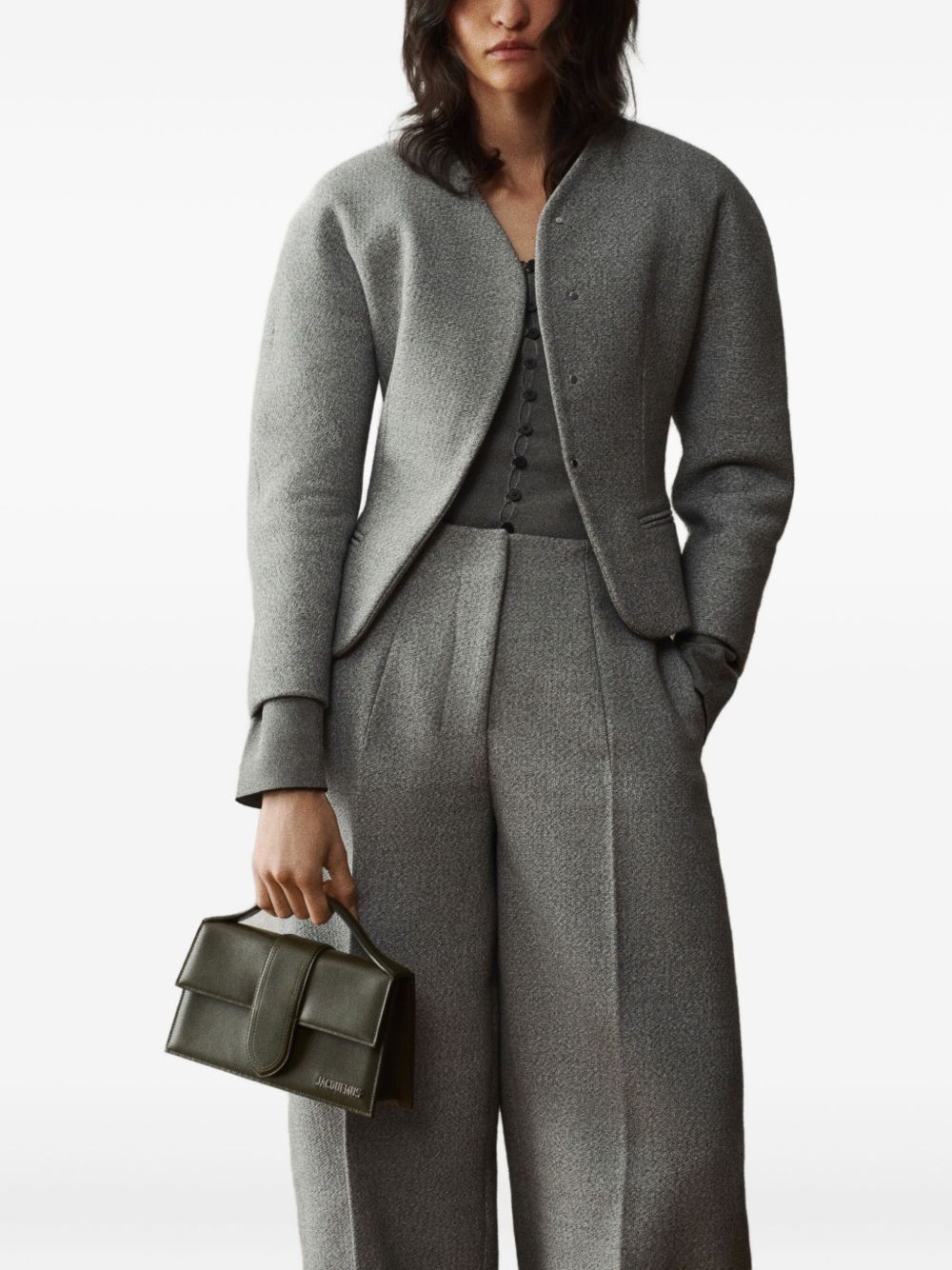 Jacquemus Le Grand Bambino handbag in dark khaki