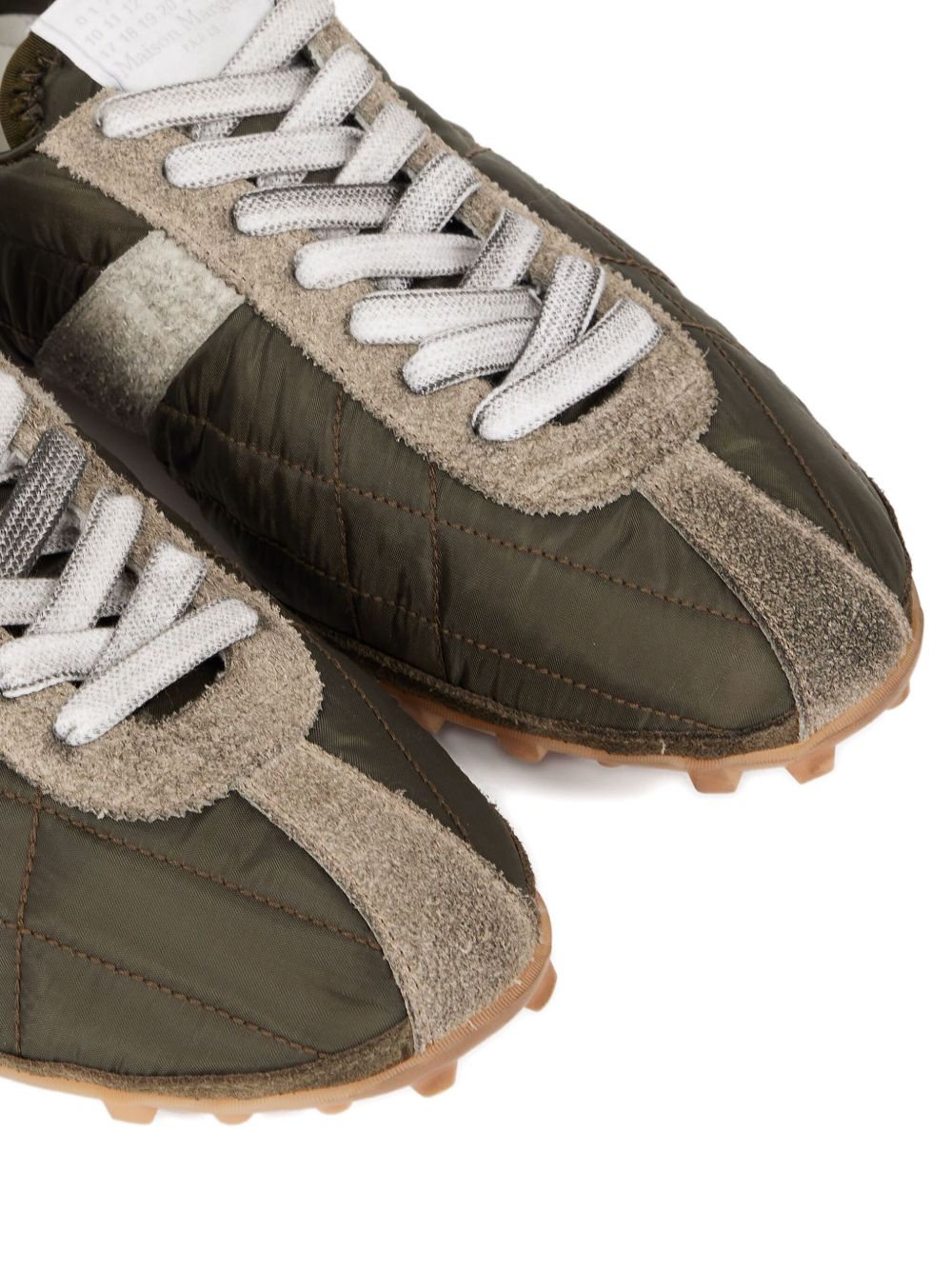 Maison Margiela Green Leather Low‑Top Sneakers