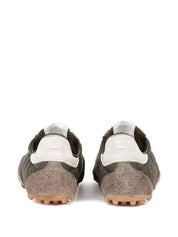 Maison Margiela Green Leather Low‑Top Sneakers