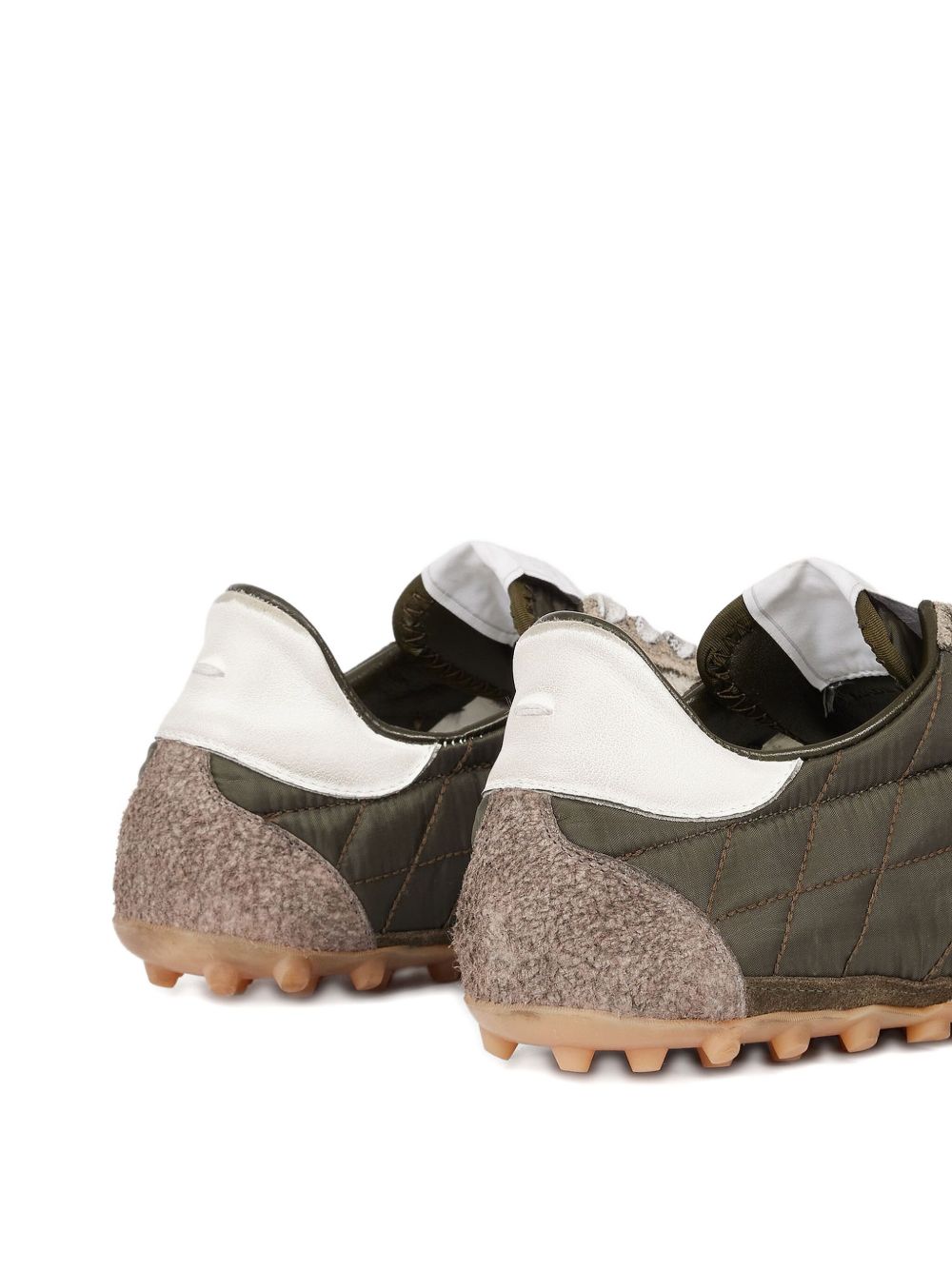 Maison Margiela Green Leather Low‑Top Sneakers