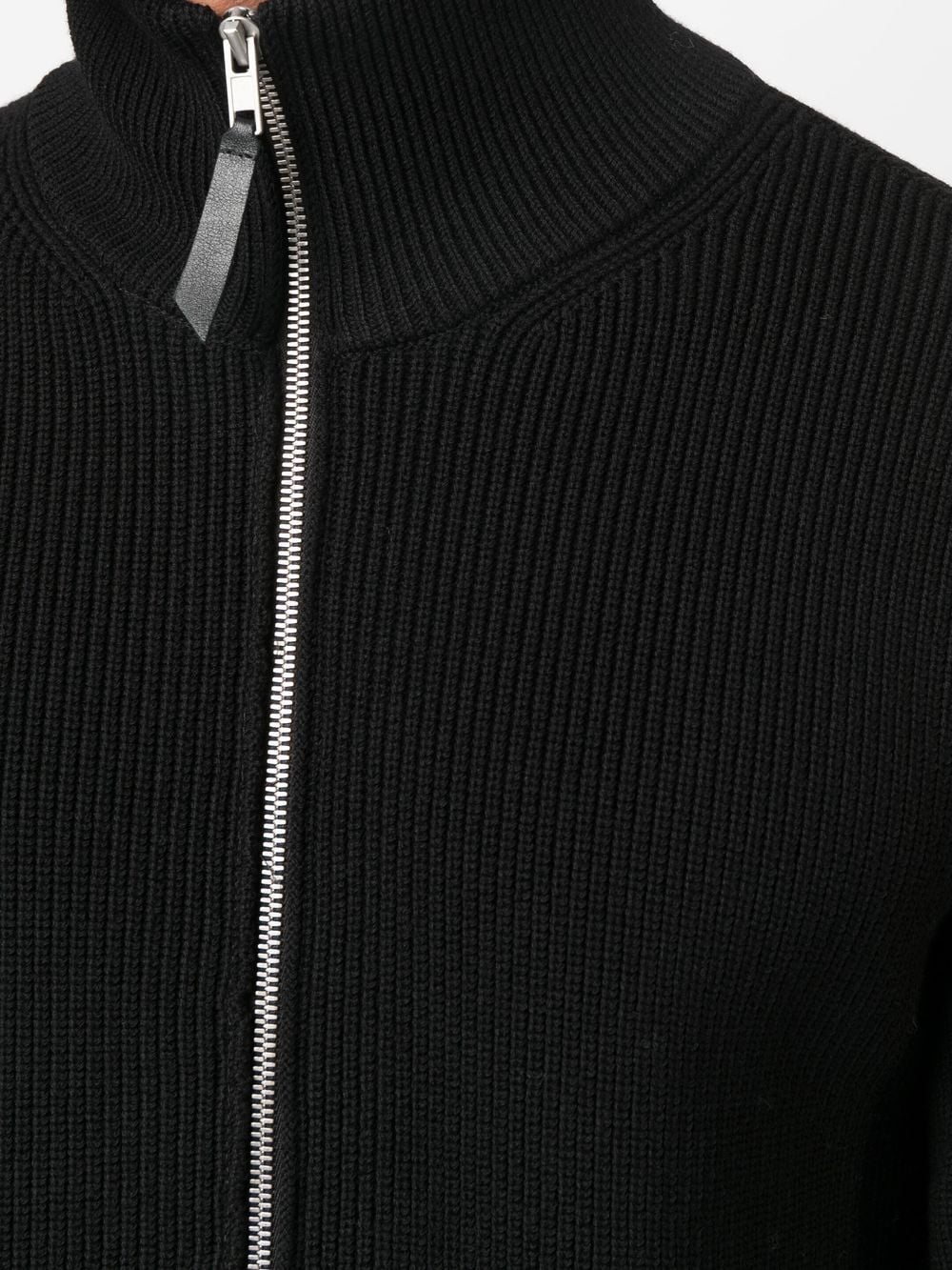 Maison Margiela Black Wool–Silk Sweater — Zipped Cardigan