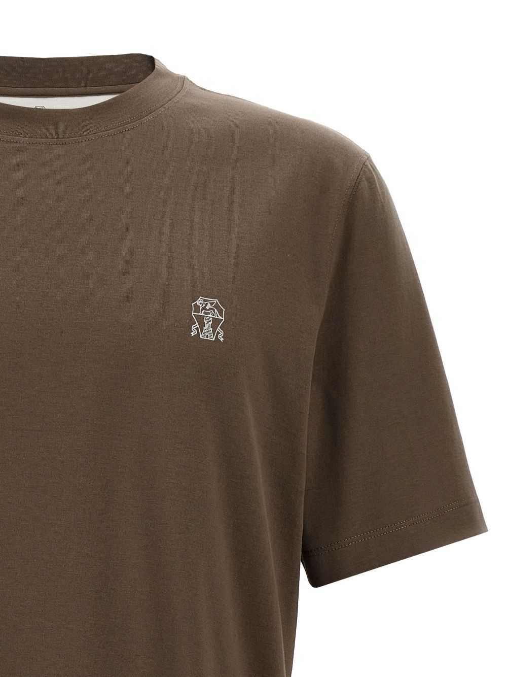Brunello Cucinelli T-shirts and Polos in Brown Cotton