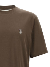 Brunello Cucinelli T-shirts and Polos in Brown Cotton