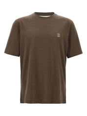Brunello Cucinelli T-shirts and Polos in Brown Cotton