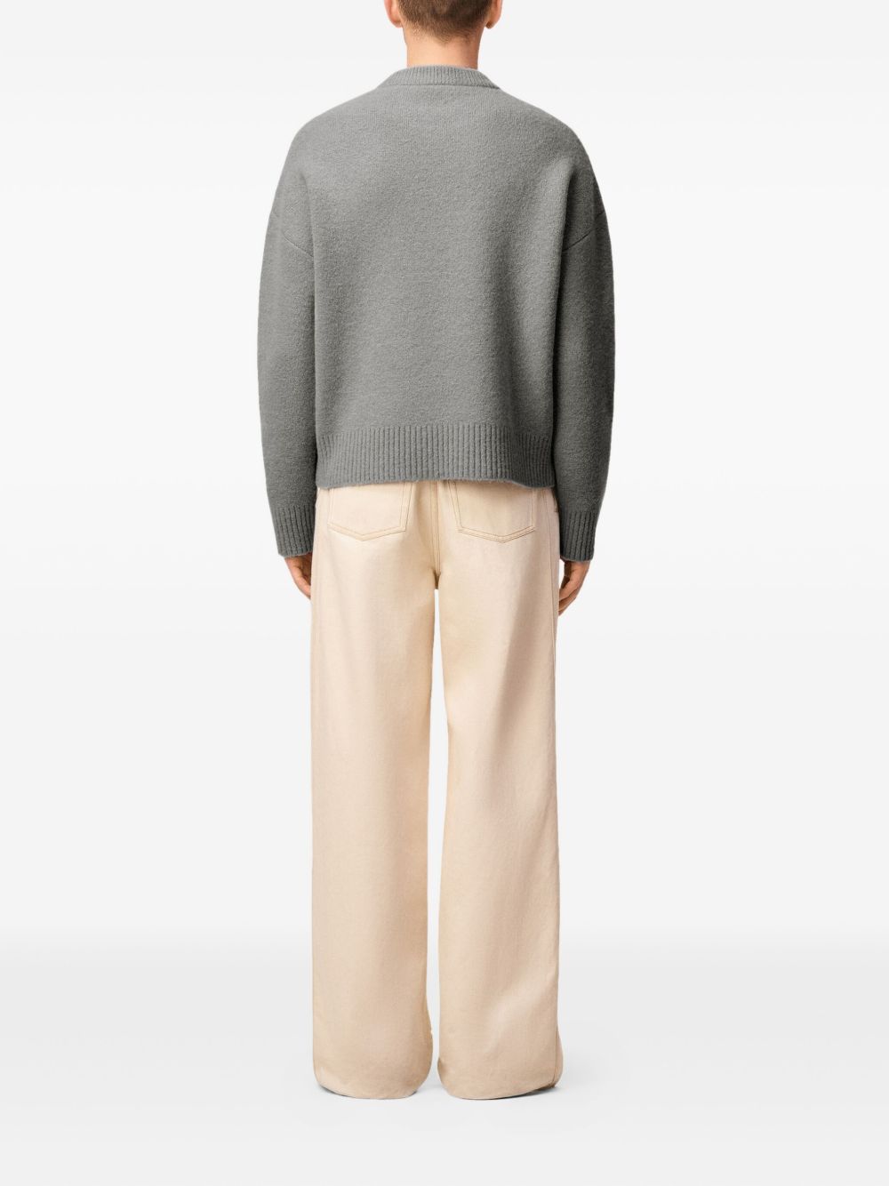 Ami Paris Sweaters Grey wool jumper