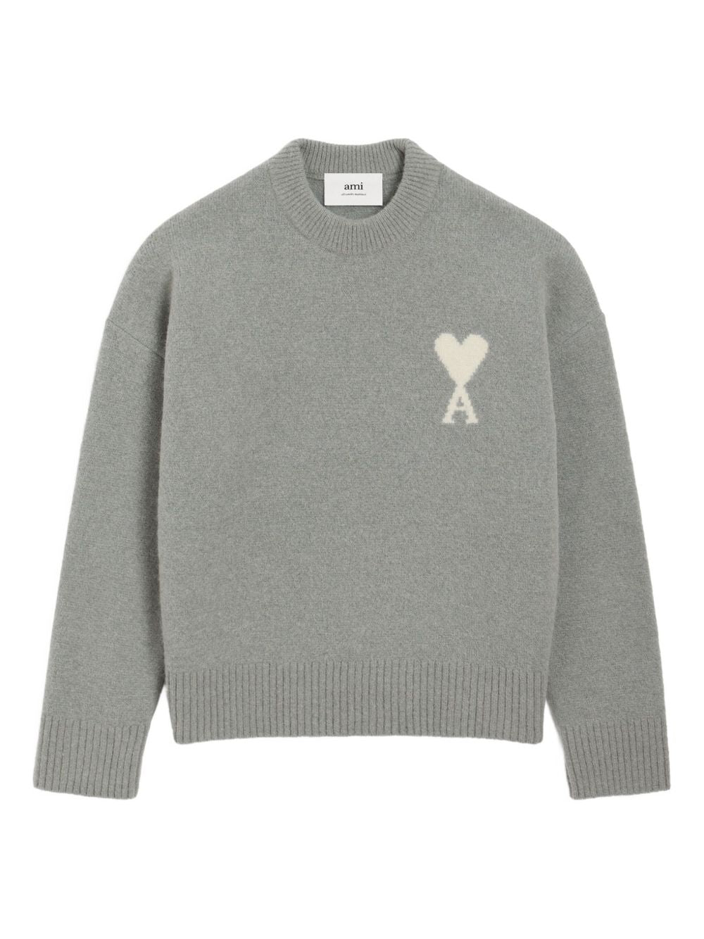 Ami Paris Sweaters Grey wool jumper