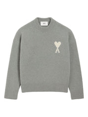 Ami Paris Sweaters Grey wool jumper
